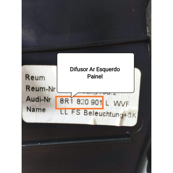 Difusor Ar Audi Q5 Esquerdo Painel 2011/2016 8r1820901