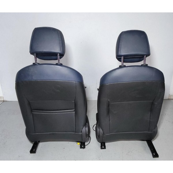 Bancos Couro Tracker Premier 2020/2024 Dianteiros Azul Orig