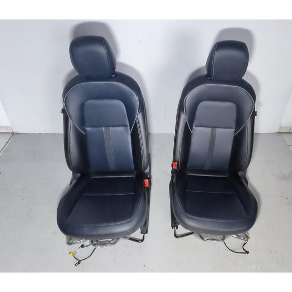 Bancos Couro Tracker Premier 2020/2024 Dianteiros Azul Orig