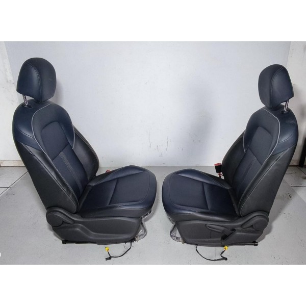 Bancos Couro Tracker Premier 2020/2024 Dianteiros Azul Orig