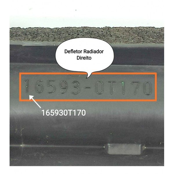 Defletor Radiador Corolla Esquerdo 2020/2024 165930t170