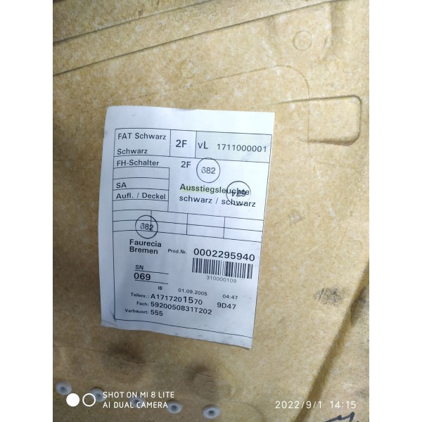 Forro Porta Mercedes Slk R171 Esq 2005/2011 Orig /19133