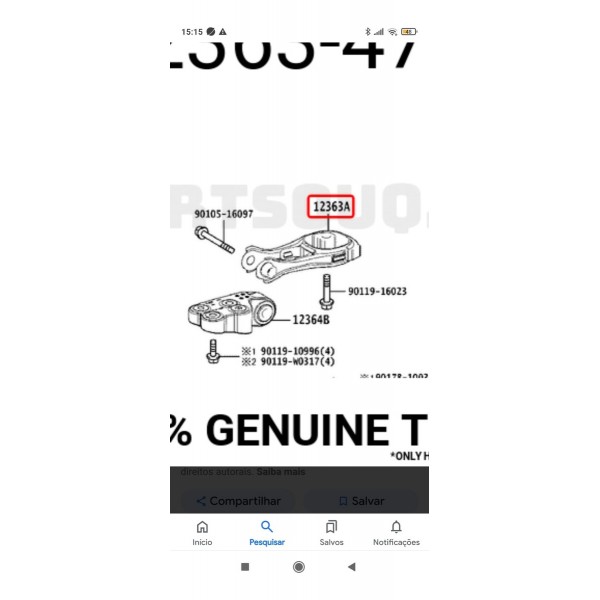 Suporte Coxim Motor Corolla Hybrid Dir 2019/2023 5570102670