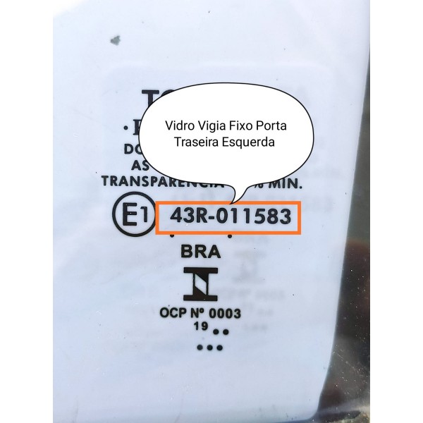 Vigia Porta Corolla Tras Esq Fixo 2020/2024 /38497
