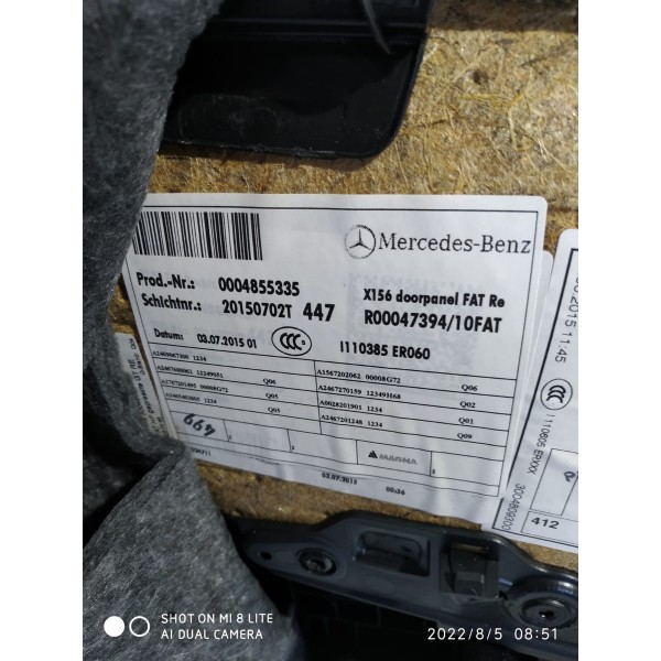 Forro Porta Mercedes Gla200 Diant Dir 2015/2019 Orig / 17872