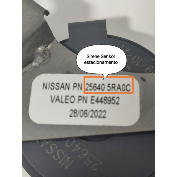 Sirene Sensor Estacionamento Kicks 16/2024 256405ra0c