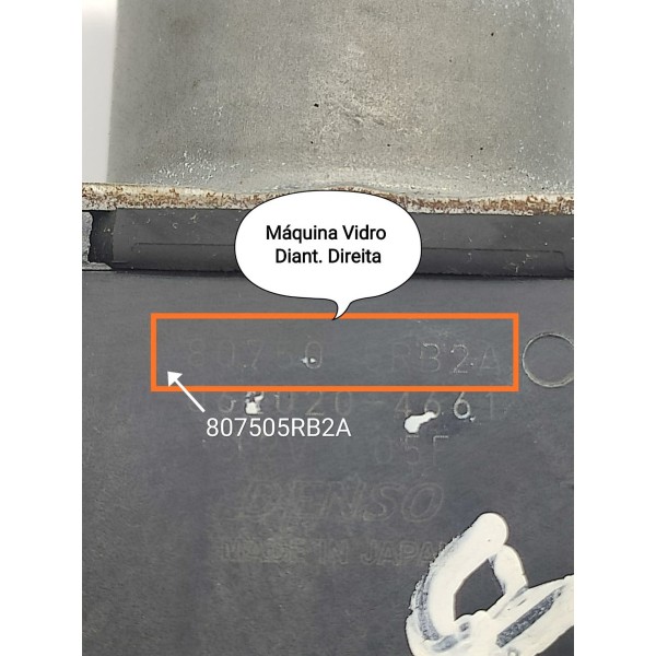 Maquina Vidro Kicks Dianteira Direita 2016/2024 807505rb2a