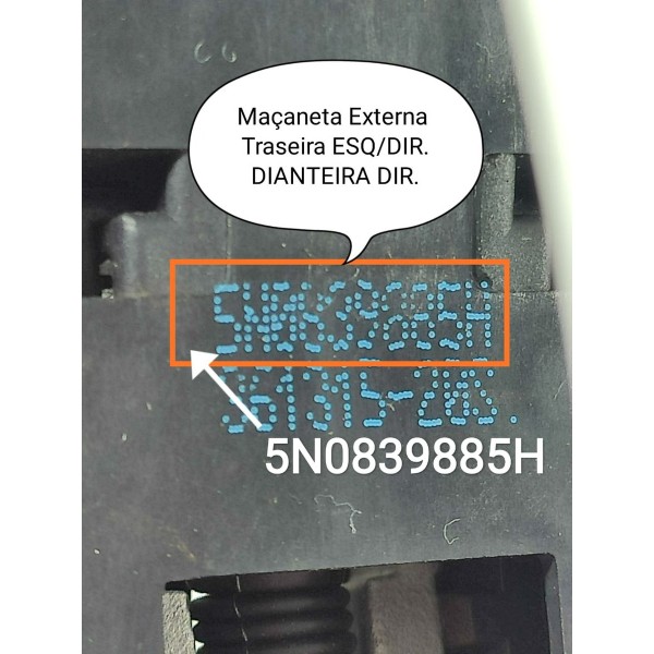 Macaneta Externa Amarok Traseira Direita 2010/023 5n0839885h