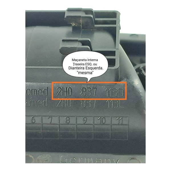Macaneta Interna Amarok Esq Tras/diant 2010/2023 2h0837113d