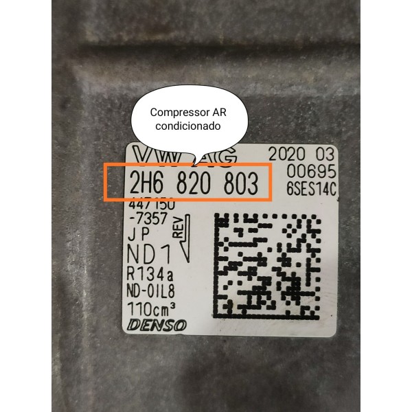 Compressor Ar Condicionado Amarok V6 2021 2h6820803 Orig
