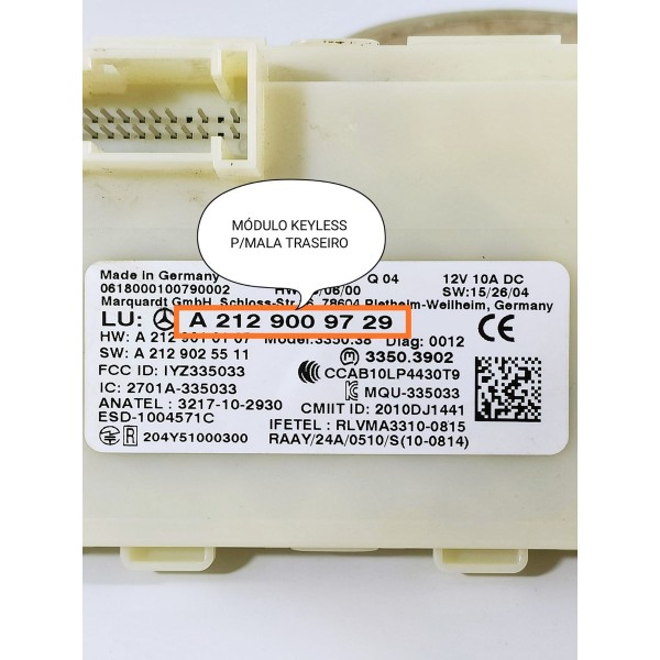 Modulo Keyless Mercedes Gla Cla A 200 250 A2129009729