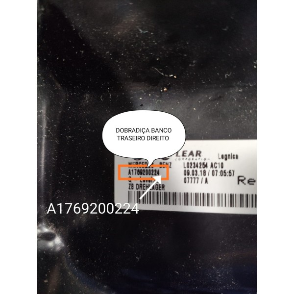 Dobradica Banco Mercedes Gla 200 250 Traseir Dir A2466200023