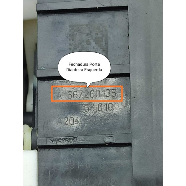 Fechadura Porta Mercedes Gla A 200 Diant E 15/20 A1667200135