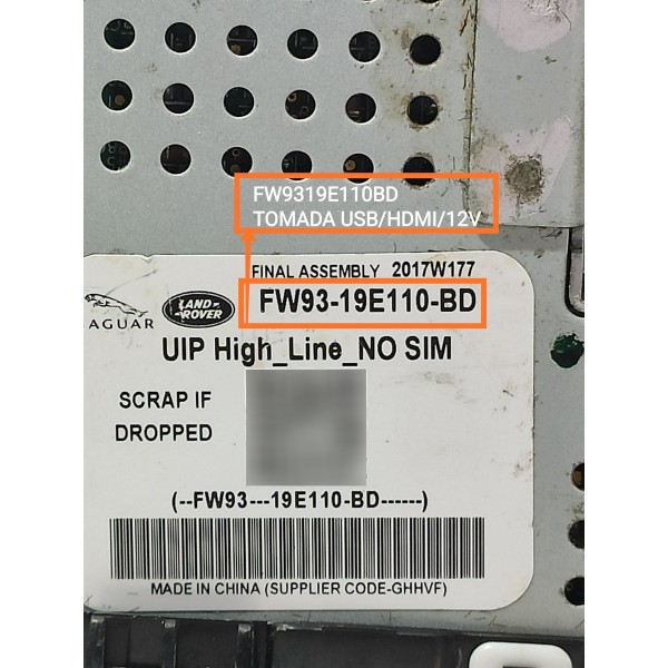 Modulo Usb Evoque Hdmi 2011 2012/2020 Detalhe Fw9319e110bd