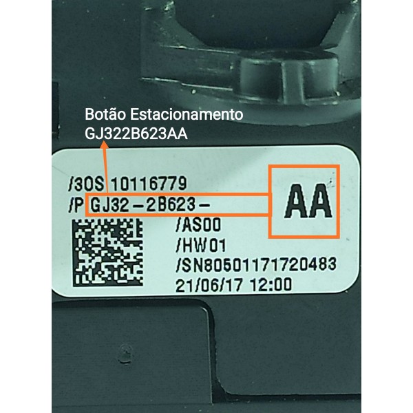 Botão Estacionamento Evoque 2011 2012 2013/2020 Gj322b623aa