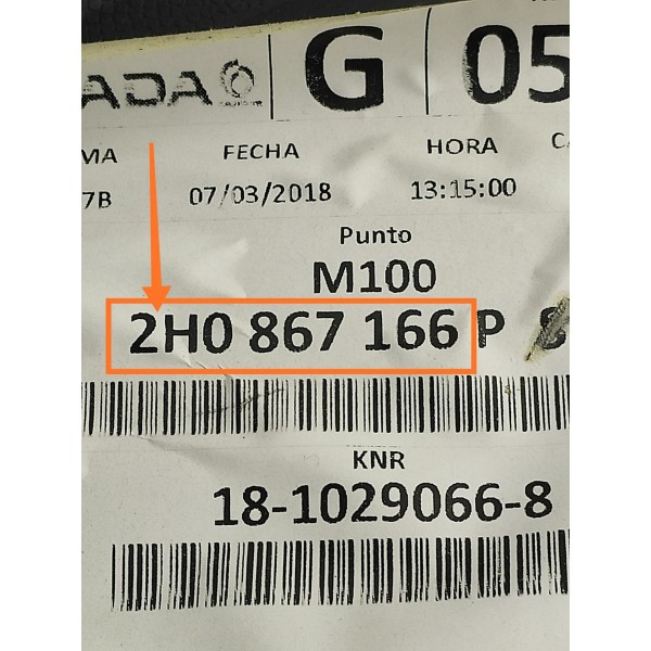Forro Porta Amarok Dianteiro Direito 2010/2024 2h0867166