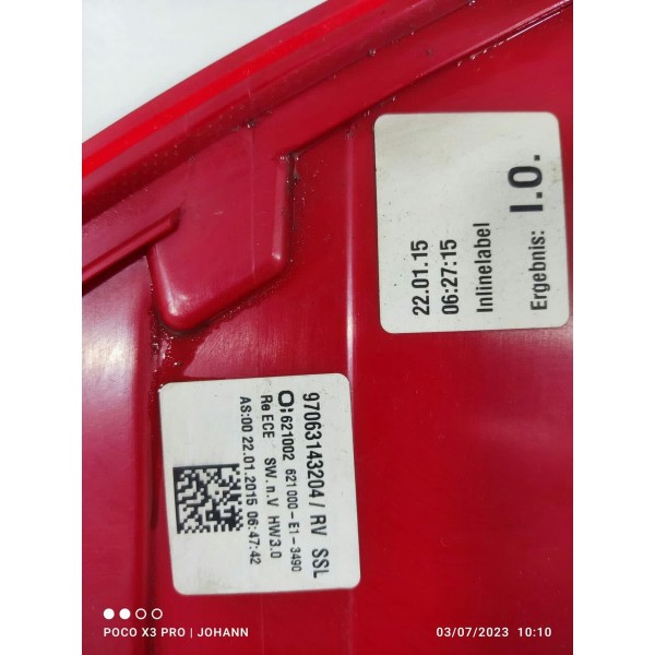 Lanterna Porsche Panamera Direita 2014 2015 2016 97063143204