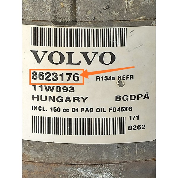 Compressor Ar Volvo Xc60 S60 2010 2011/2016 8623176