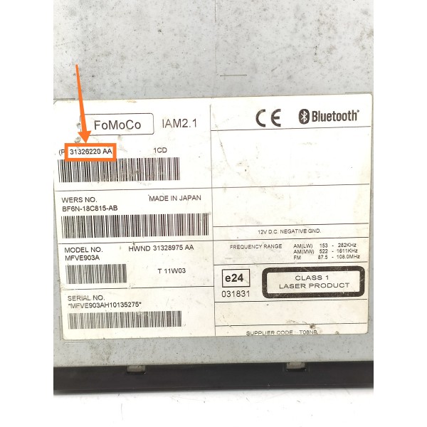 Drive Cd Volvo Xc60 V60 V70 S60 2010 2011/2016 31326220aa