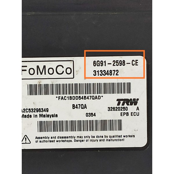 Modulo Freio Mao Eletri Volvo Xc60 S60 T5 2011/2016 31337872