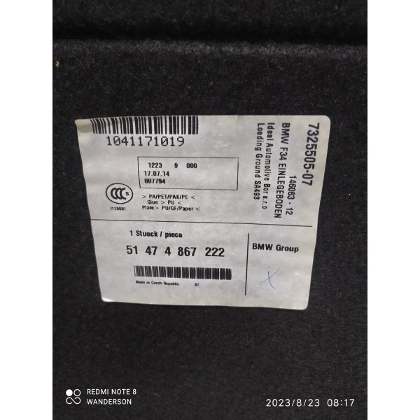 Tampao Estepe Porta Mala Bmw 328gt 320gt 732550507 /31488