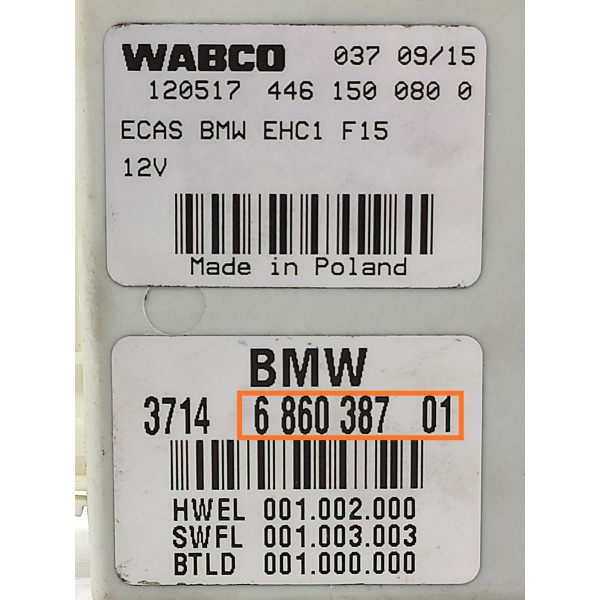 Modulo Suspensao Ar Bmw X5 X6 6860387 3714686038701