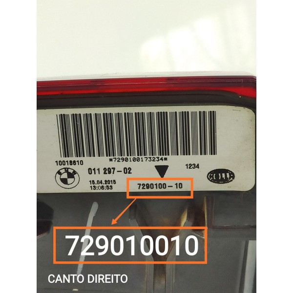 Lanterna Bmw X5 Direita Led 2014 2015 2016/2018 729010010