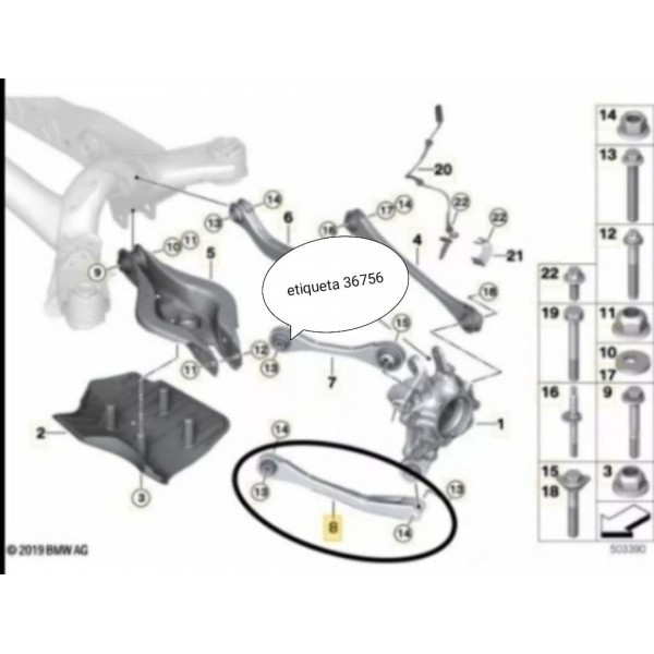 Braco Tirante Bmw 320 330 Traseiro Curto 2019/2023 6878633