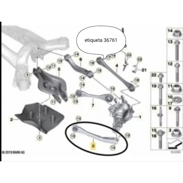 Braco Tirante Bmw 320 330 Traseiro Longo 2019/2023 6879659
