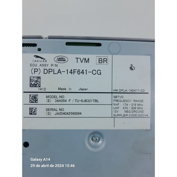 Modulo Tv Digital Land Rover 2014 2019 6jb321tbl