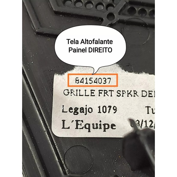 Tela Auto Falante Painel Cruze Direita 2017/2023 84154037