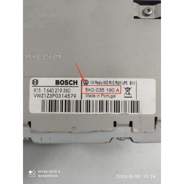 Radio Multimidia Amarok Jetta Fusca 2010/2016 5k0035190a
