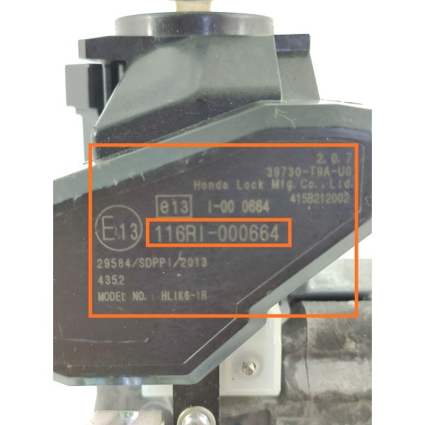 Cilindro Ignicao Chave Honda Hrv 2014 2015/2021 116ri000664