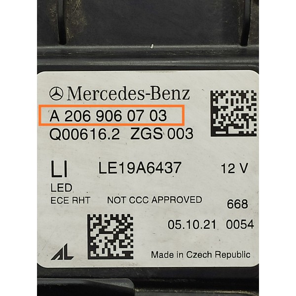 Farol Mercedes C200 C300 Esquerdo Comp 2022/2025 A2069060703