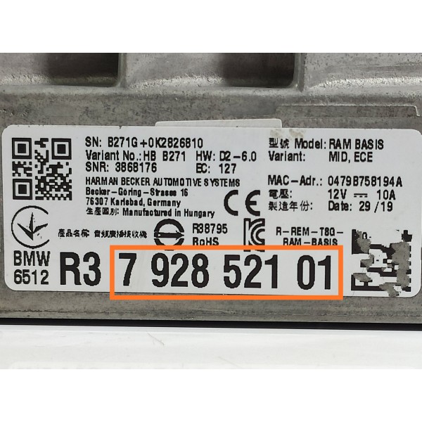 Modulo Som Bmw 320 G20 2019 2020 2021/2025 792852101