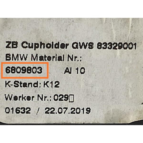 Porta Copos Console Bmw 320 330 G20 2019/2025 6809803