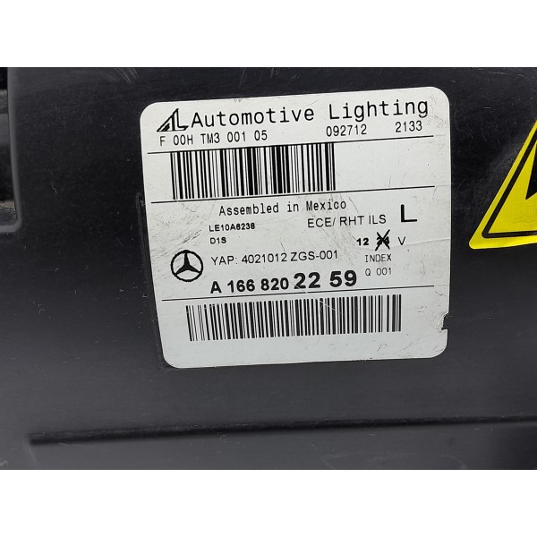 Farol Xenon Mercedes Ml350 Esquerdo 12/2016 A1668202259 Det
