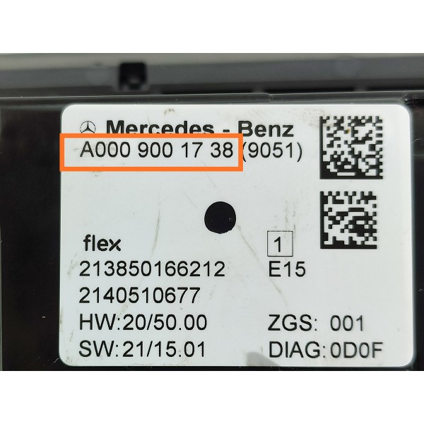 Comando Luz Teto Solar Mercedes C200 2022/25 Det A0009001738