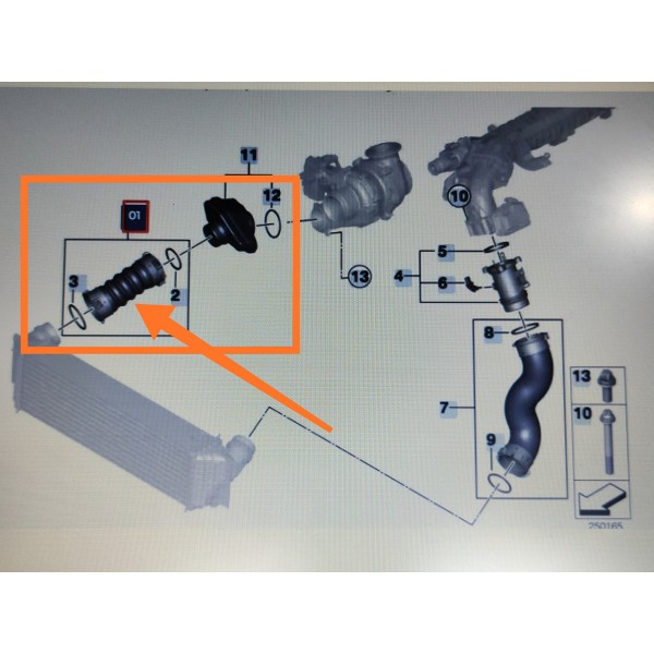 Mangueira Duto Intercooler Bmw X5 Diesel 2014/2018 7823236