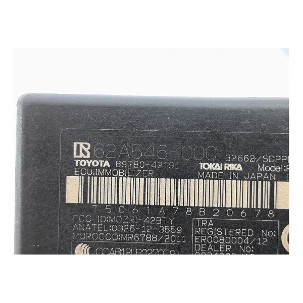 Modulo Imobilizador Toyota Corolla 2015/2018 62a546000