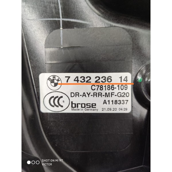 Maquina Vdro Bmw 320 330 G20 Tras Dir Comp 2019 2023 8495868