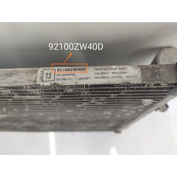 Condensador Tida 1.8 2009 2010 2011 2012/2013 92100zw40d
