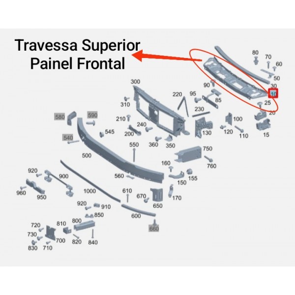 Travessa Painel Frontal Mercedes C200 Sup 22/25 A2066201400