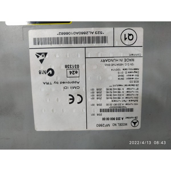 Radio Toca Cd Mercedes Clc200 C180 C200 2007/2010