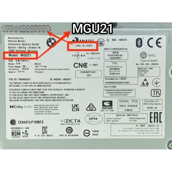 Modulo Central Multimidia Bmw 320 330 G20 2019/2025 Mgu21