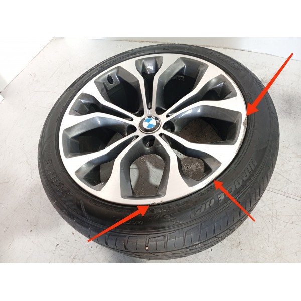 Roda Dianteira Bmw X5 X6 275/40 Aro 20 2014/2018 Det Orig Prateado