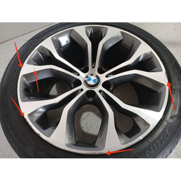 Roda Dianteira Bmw X5 X6 275/40 Aro 20 2014 2015/2018 Det Prateado