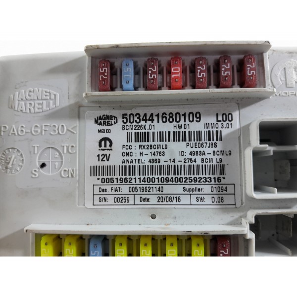 Modulo Bcm Fiat Toro 2.0 2017 2018 2019/2023 503441680109