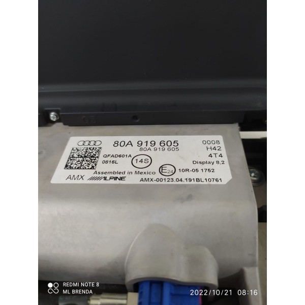 Tela Multimidia Audi Q5 2017/2023 80a919605 Det Preto