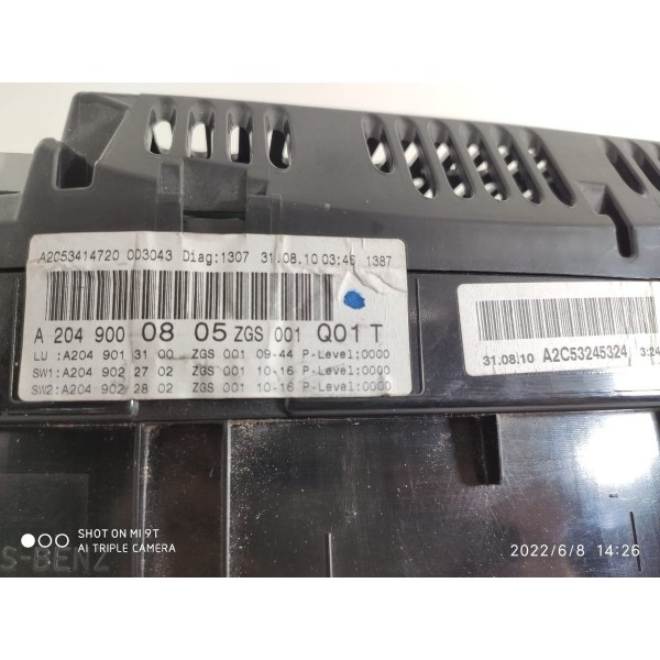 Painel Instrumentos Mercedes C180 C200 2011 2012 A2049000805